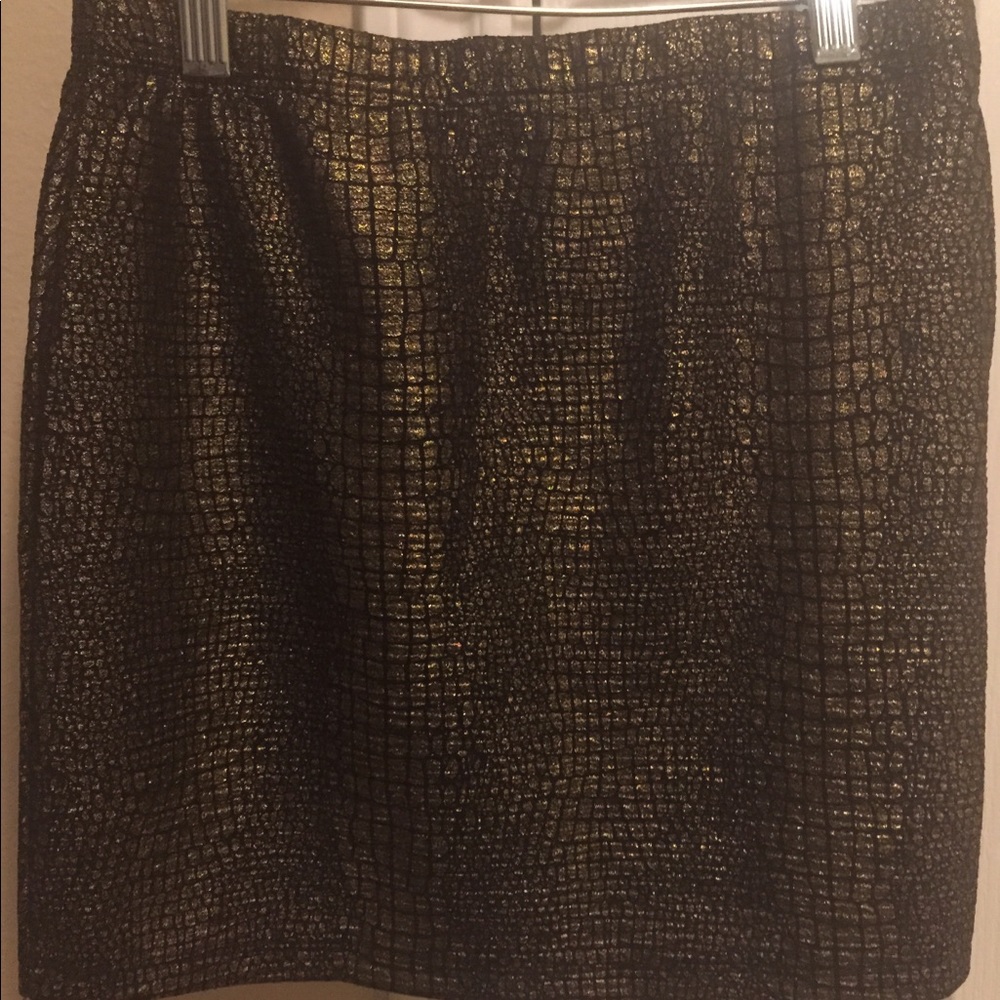 Juniors Animal Print Metallic Skirt, Black, NWOT